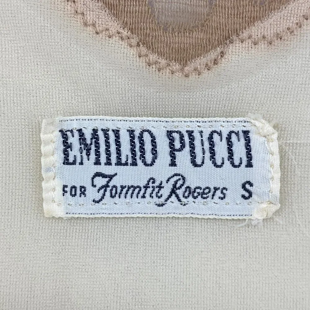 EMILIO PUCCI FORMFIT ROGERS Nightgown S 10-12 Lace Trim Sleeveless Ivory USA VTG